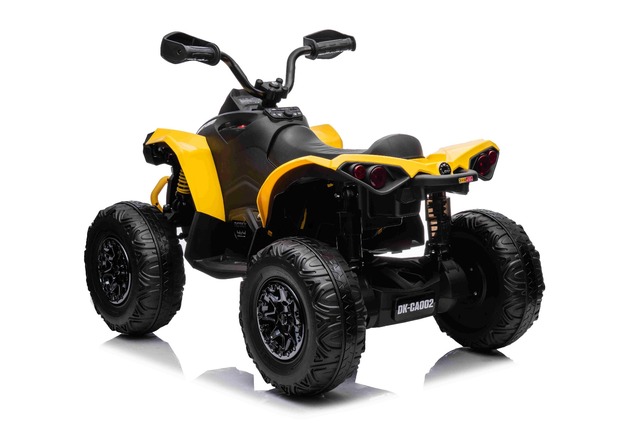 Can-am Renegade electric Ride-on quad, yellow, single seater, front and rear suspension, LED lights,