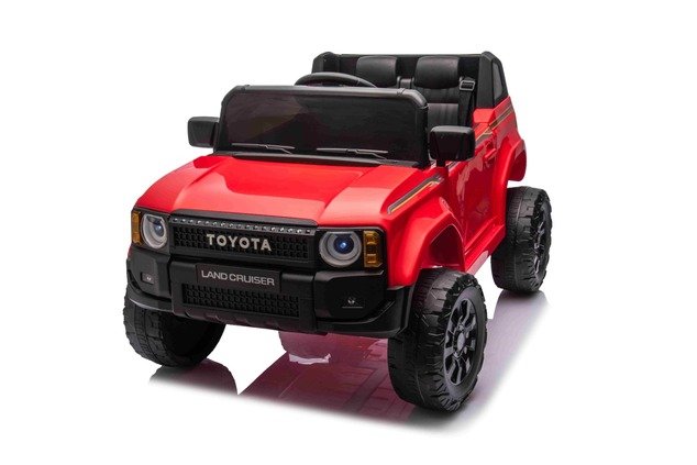 Electric ride-on car Toyota Landcruiser 12V, red, wide single seat, 2.4 GHz remote control, USB / AU