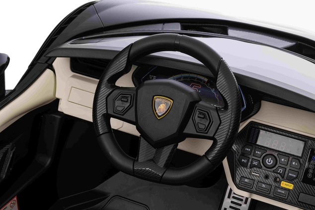 Electric Ride-on car Lamborghini Sian 4X4, black, 12V, 2.4 GHz remote control, USB / AUX Input, Blue