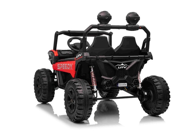Electric Ride-on car T-REX Ride 4x4 Two-seater 24V, red, MP3 Player with USB/AUX input, 4x4 drive, L