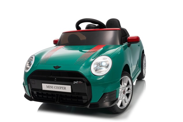 Electric Ride-on car Mini Cooper 12V, green, MP3 Player with USB and Bluetooth connection, 2.4 GHz r