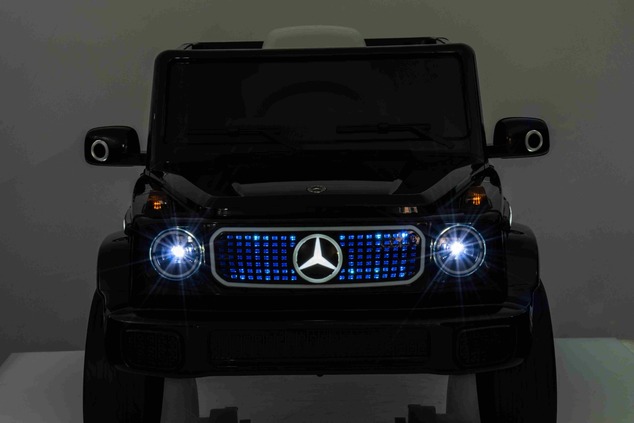 Electric Ride-on car Mercedes-Benz EQG 12V, black, LED underlighted body parts, Functional front and