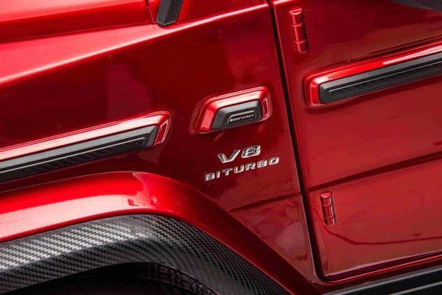 Electric Ride-on car Mercedes-Benz G63 AMG 4x4² Two-seater 24V, Red painted, MP4 Player with USB/AUX