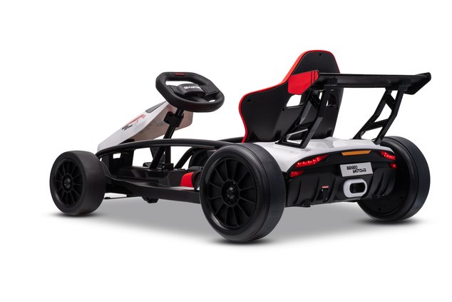 Drift kart elettrico per bambini 24 V | Beneo Motors Drift Car | Bianco | 2 × 200 W | Batteria al litio