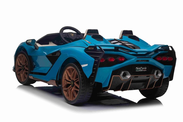 Electric Ride-on car Lamborghini Sian 4X4, blue, 12V, 2.4 GHz remote control, USB / AUX Input, Bluet