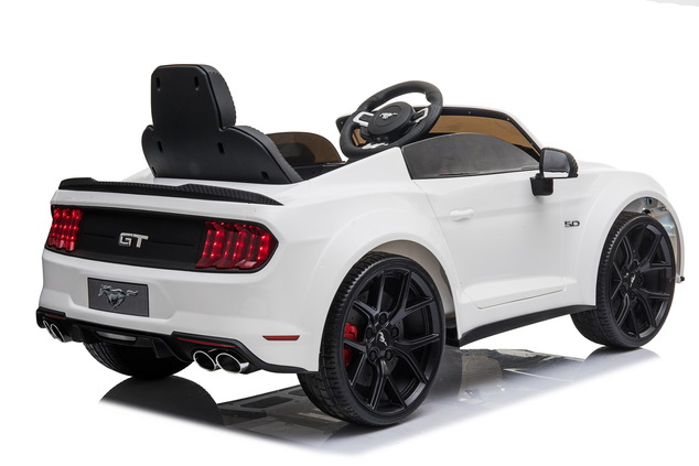 Drift electric ride-on car Ford Mustang 24V, white, Smooth Drift wheels, 2 x 775W Engines, Drift mod