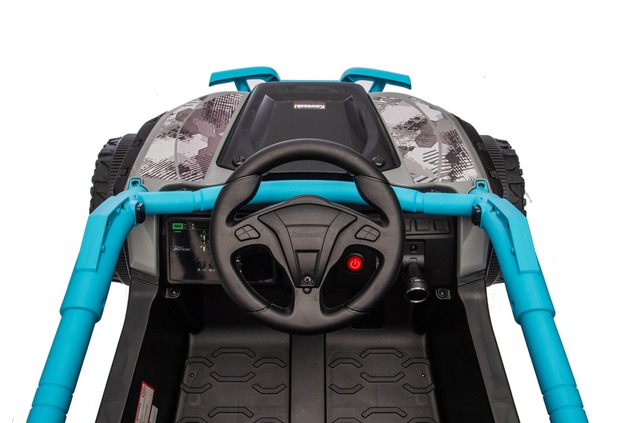 Electric Ride-on car Kawasaki TERYX KRX 1000 12V, blue, single seat, rear axle suspension, 2.4 Ghz r