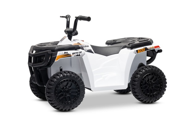 Licensed electric Ride-on quad Arctic Cat 12V with rear wheel drive, white, LED lights, Lithium batt