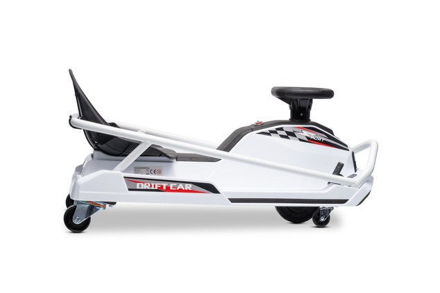 Beneo Motors Drift Electric Go-Kart 24V, White, 300W Brushless Motor, Lithium Battery, Drift Mode wi
