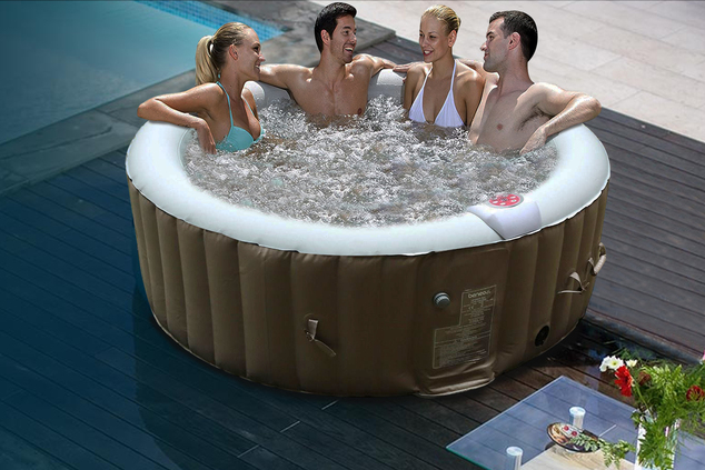 BeneoSpa spa gonfiabile portatile con bolle, jacuzzi, marrone e bianco