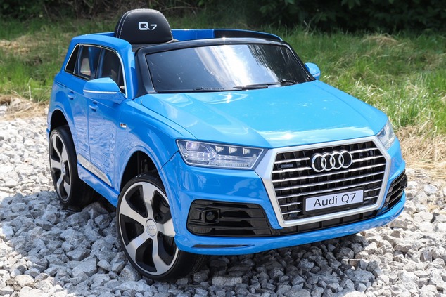 Auto elettrica per bambini Audi Q7 Quattro 12V | Blu verniciato | Modello con licenza ufficiale | Ba