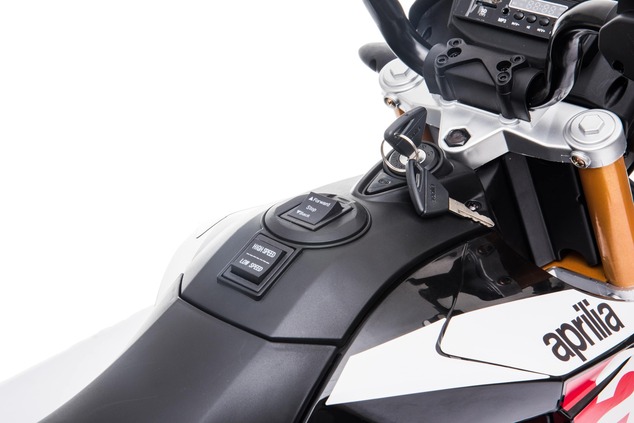 Electric Motorbike APRILIA DORSODURO 900, Licensed, 12V battery, EVA soft wheels, 2 x 18W Engines, S