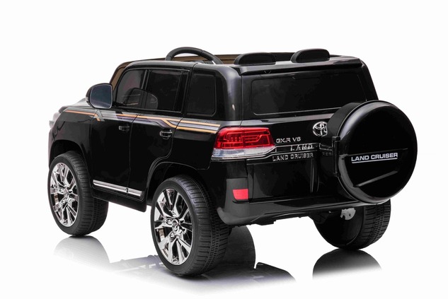 Electric Ride on Car Toyota Landcruiser 12V, BLACK, Leatherette seat, 12V/7AH Battery, Opening doors