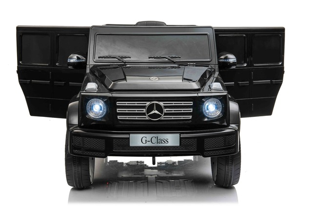 Electric Ride-on car Mercedes G500 12V, black, 2.4 GHz remote control, USB / SD Input, Rear suspensi