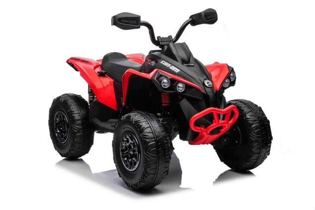 Can-am Renegade electric Ride-on quad, red, single seater, front and rear suspension, LED lights, Li