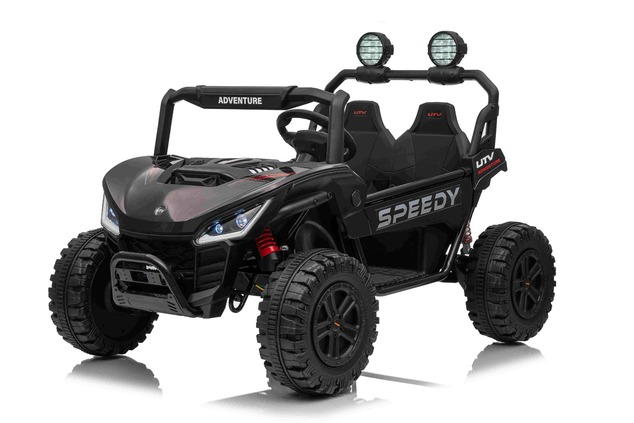 Electric Ride-on car T-REX Ride 4x4 Two-seater 24V, black, MP3 Player with USB/AUX input, 4x4 drive,