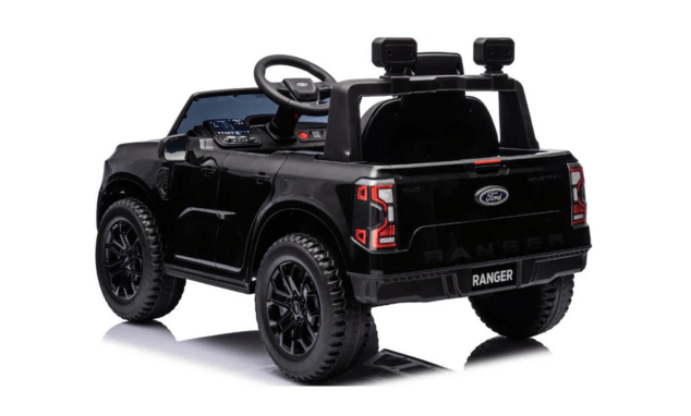 Electric Ride-on car FORD 707 12V, black, Leather seat, 2.4 GHz remote control, Bluetooth / USB Inpu