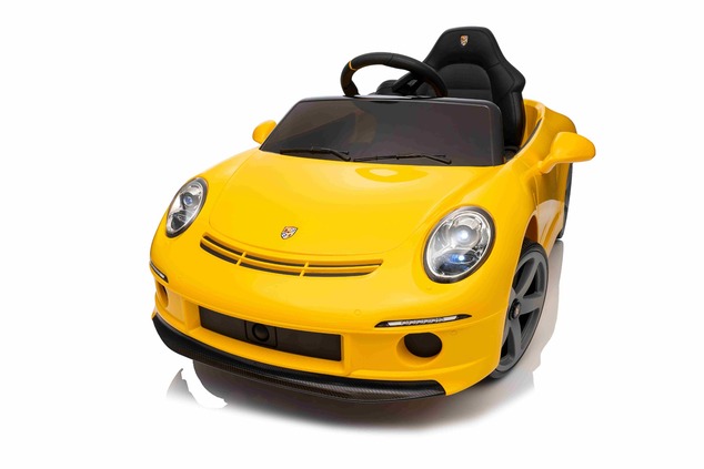 Electric Ride-on car RUF GT 12V, yellow, Opening doors, 2.4 GHz remote control, LED lights front and