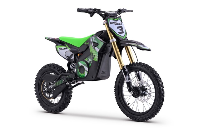 Elektro Dirtbike für Kinder 1600 W | Beneo Motors Falcon Grün | Ab 8 Jahren | 48-V-Lithium-Akku | Ge