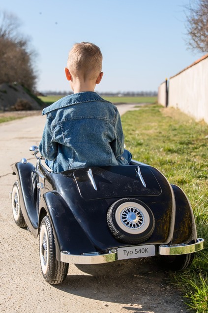 Electric Ride-On Toy Car Mercedes-Benz 540K, Red, Local parental control by Steering wheel, 2.4Ghz R