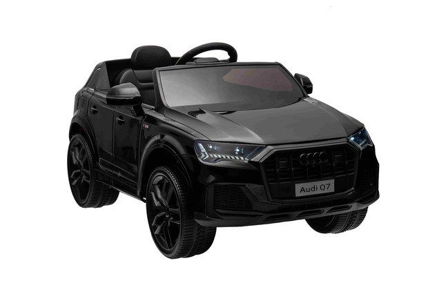 Auto elettrica per bambini Audi Q7 nero, monoposto, sospensione indipendente, batteria 12V, telecoma