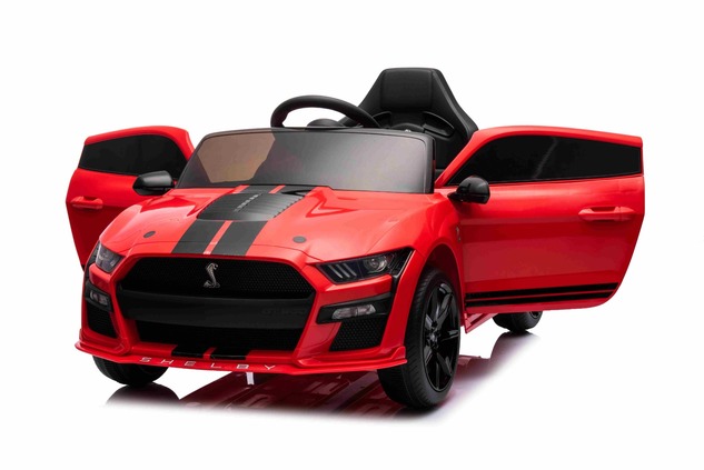 Ford Shelby Mustang GT 500 Cobra Electric Ride-on car, Red, 2.4 GHz Remote control, USB input, LED l