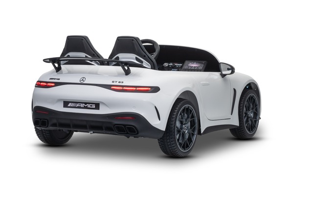 Electric Ride-on car Mercedes GT63 AMG 24V with 4x4 drive, white, Two-seater, Adjustable driver's se