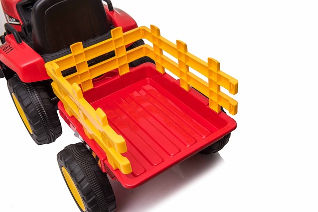 Electric Tractor WORKERS with trailer, red, Rear wheel drive, Lithium Battery, Plastic wheels, wide 