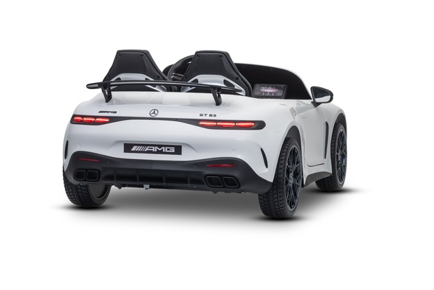 Electric Ride-on car Mercedes GT63 AMG 24V with 4x4 drive, white, Two-seater, Adjustable driver's se