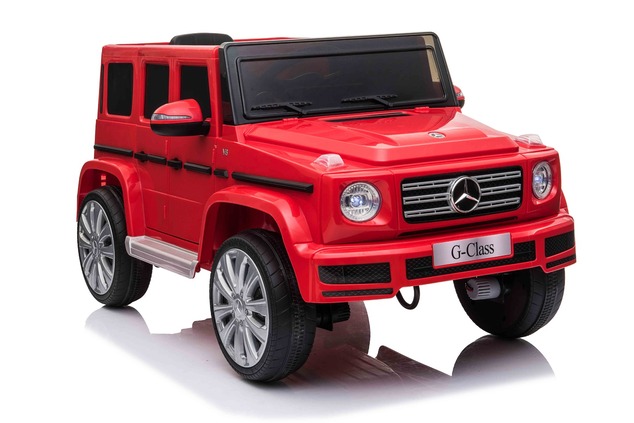 Electric Ride-on car Mercedes G500 12V, red, 2.4 GHz remote control, USB / SD Input, Rear suspension