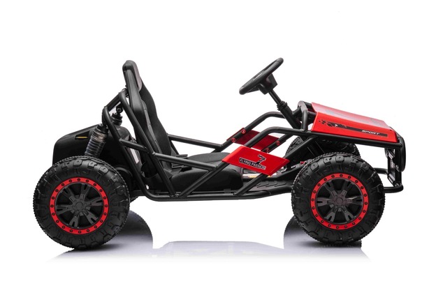 Electric Ride-on SPORT-CART 24V, red, Soft EVA wheels, Leatherette seat, 2 x 50W Motor, 24V Battery,