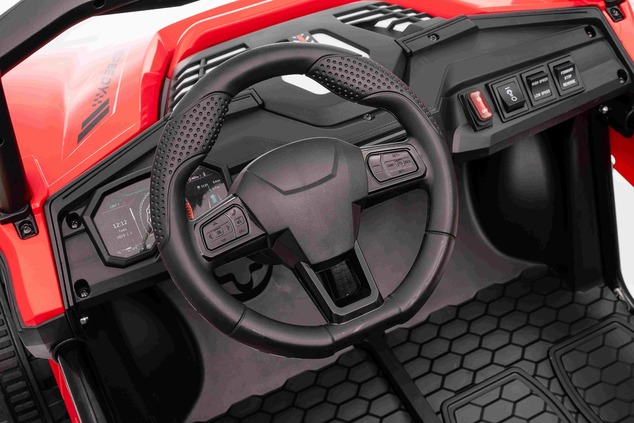 Electric Ride-on car T-REX Ride 4x4 Two-seater 24V, white, MP3 Player with USB/AUX input, 4x4 drive,