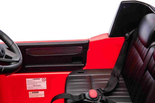 Electric ride-on car Toyota Landcruiser 12V, red, wide single seat, 2.4 GHz remote control, USB / AU