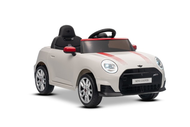 Electric Ride-on car Mini Cooper 12V, white, MP3 Player with USB and Bluetooth connection, 2.4 GHz r