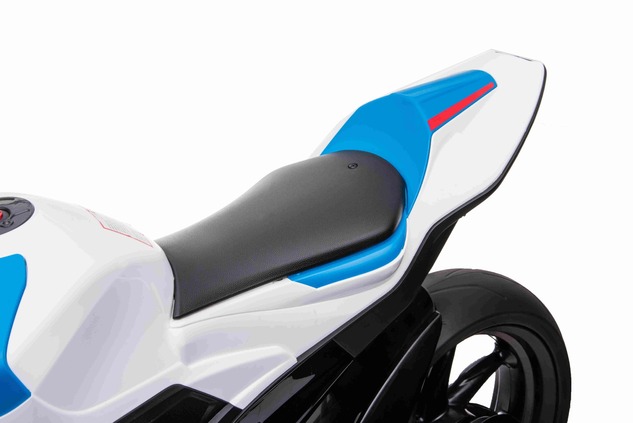 Electric Motorbike BMW HP4 RACE 12V, Licensed, white, 12V battery, EVA soft wheels, 2 x 35W Engines,