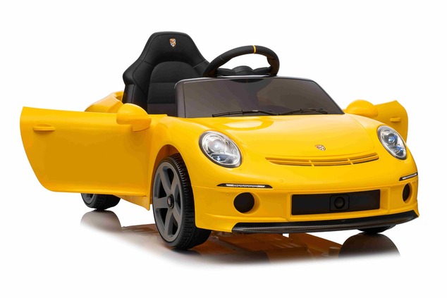 Electric Ride-on car RUF GT 12V, yellow, Opening doors, 2.4 GHz remote control, LED lights front and