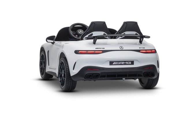 Electric Ride-on car Mercedes GT63 AMG 24V with 4x4 drive, white, Two-seater, Adjustable driver's se