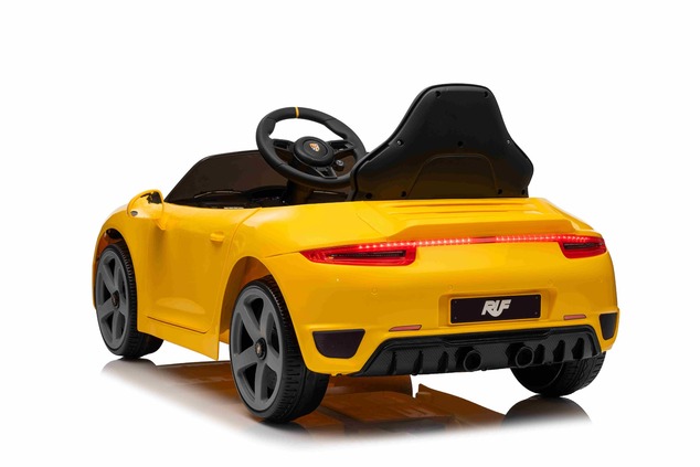 Electric Ride-on car RUF GT 12V, yellow, Opening doors, 2.4 GHz remote control, LED lights front and