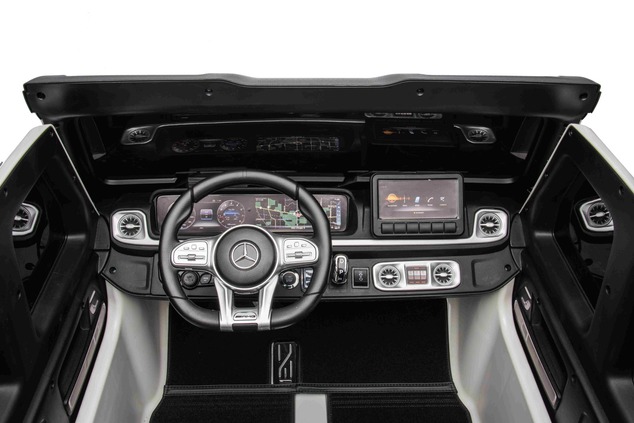 Electric Ride-on car Mercedes-Benz G63 AMG 4x4² Two-seater 12V, white, MP3 Player with USB/AUX input