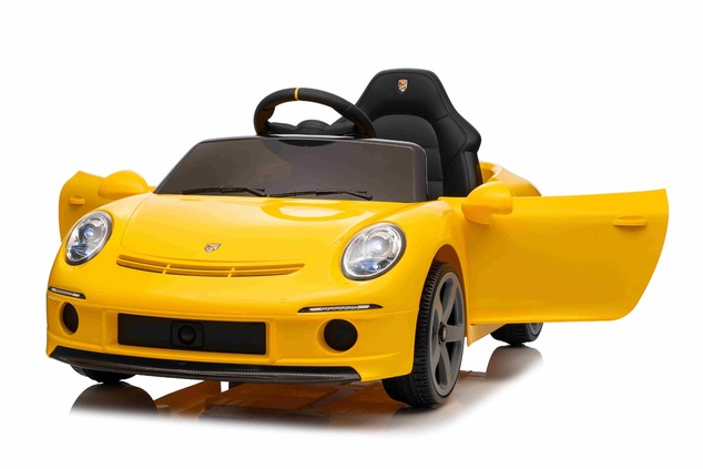 Electric Ride-on car RUF GT 12V, yellow, Opening doors, 2.4 GHz remote control, LED lights front and