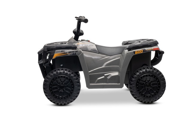 Licensed electric Ride-on quad Arctic Cat 12V with rear wheel drive, grey, LED lights, Lithium batte
