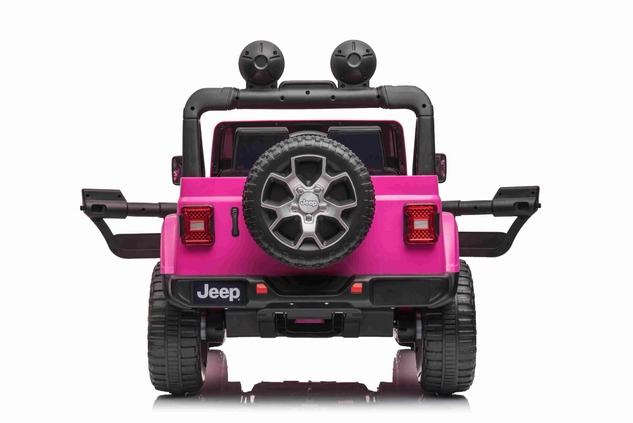 Electric Ride-On JEEP Wrangler, Pink, Double Leather Seat, Radio with Bluetooth and USB Input, 4x4 D