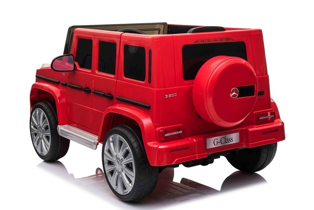 Electric Ride-on car Mercedes G500 12V, red, 2.4 GHz remote control, USB / SD Input, Rear suspension