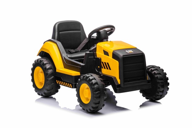 Licensed Caterpillar Electric Excavator, Single Seat, Yellow, USB Input on MP3 Player, Rear Drive wi