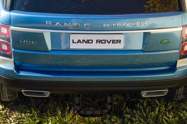 Electric Ride-On Range Rover, Black, Double Leather Seat, LCD Display with USB Input, 4x4 Drive, 2x