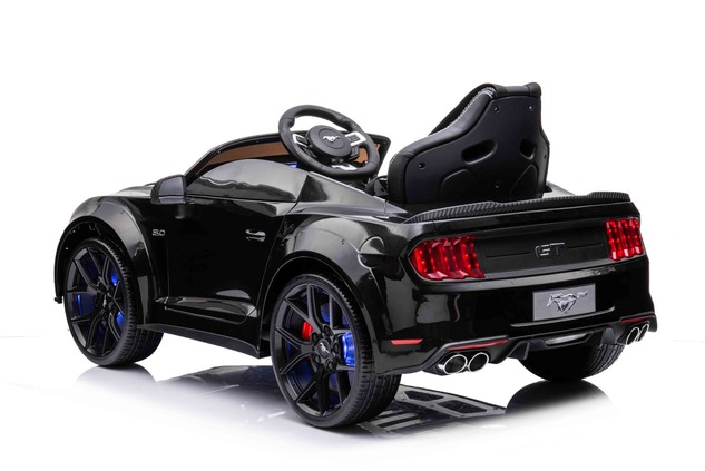Electric ride-on car Ford Mustang 24V, black, Soft EVA wheels, 2 x 16000 rpm Engines, 24V Battery, 2