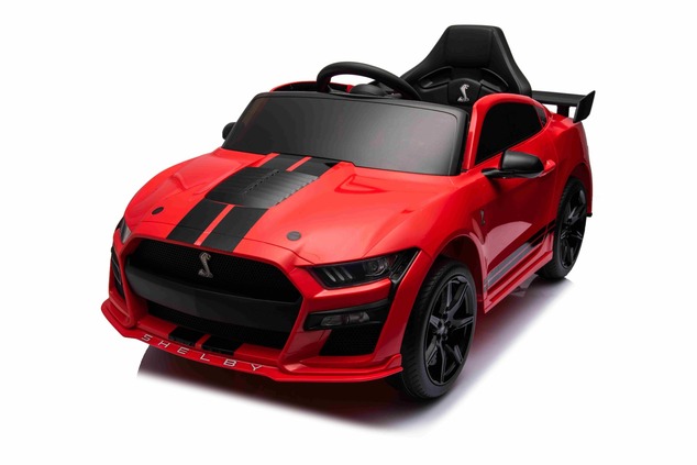 Ford Shelby Mustang GT 500 Cobra Electric Ride-on car, Red, 2.4 GHz Remote control, USB input, LED l