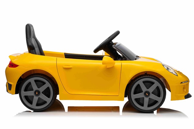 Electric Ride-on car RUF GT 12V, yellow, Opening doors, 2.4 GHz remote control, LED lights front and