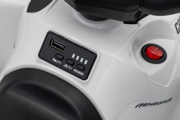 Licencovaná dětská elektrická mini čtyřkolka 25 W | Can-Am Renegade | Lithiový akumulátor 7,2 V | Bílá