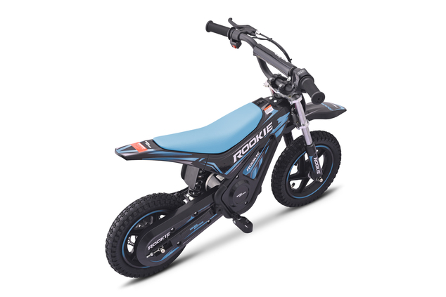 Pocket bike eléctrica para niños ROOKIE 24V (12") | Batería de litio | Motor sin escobillas 250 W | Freno de disco